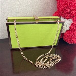 New without tags ALDO Lime Green Chain Clutch